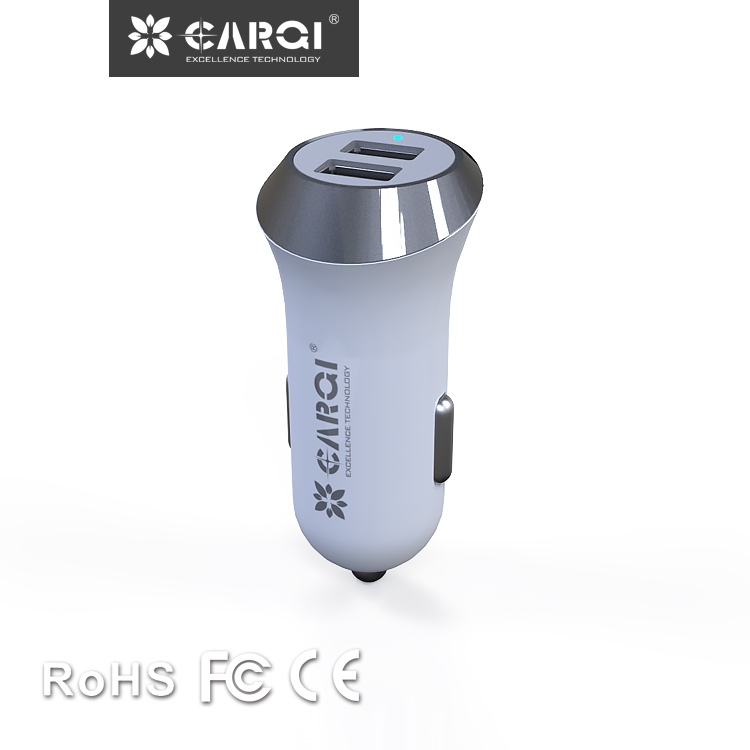 批發(fā)雙口USB車(chē)充 2.4ADC24L01