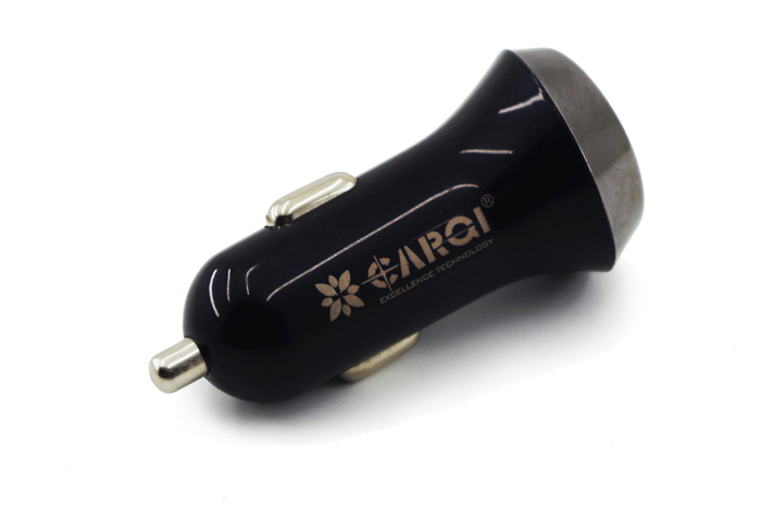 CARQI雙口黑色usb車充